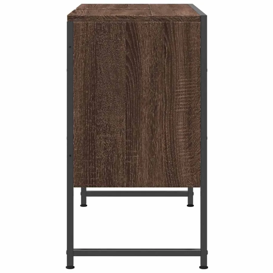 Armoire lavabo de salle de bain chêne marron bois d'ingénierie - 7