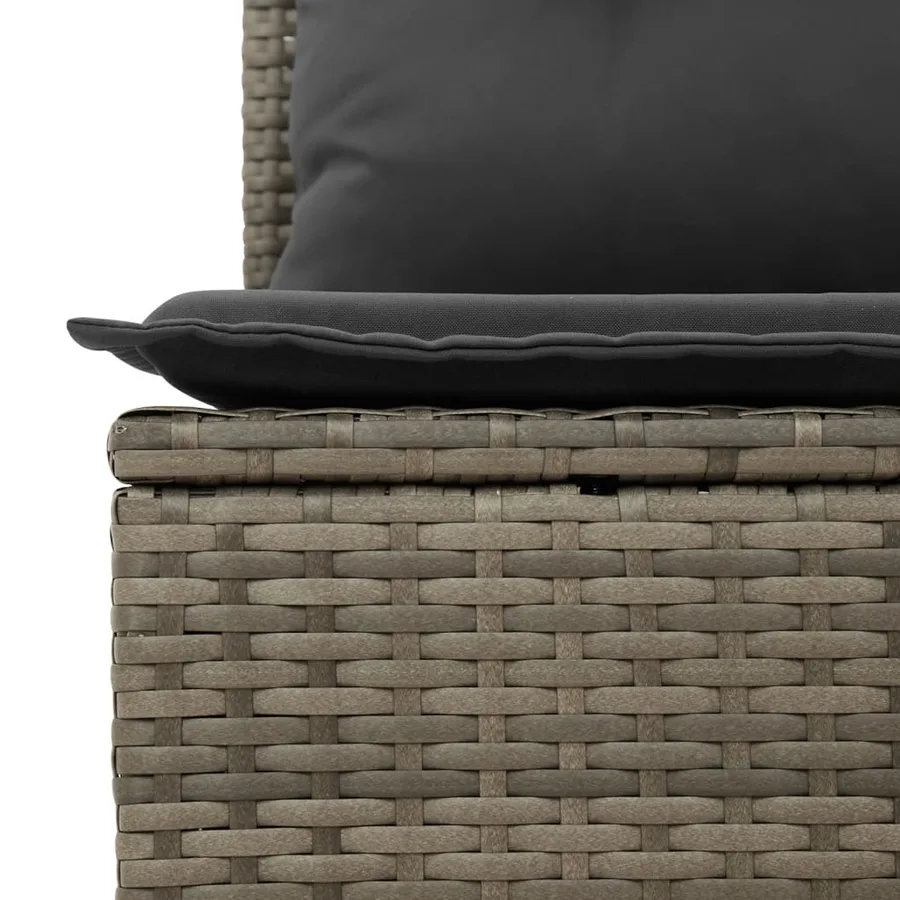 Salon de jardin avec coussins 7 pcs gris résine tressée - 7