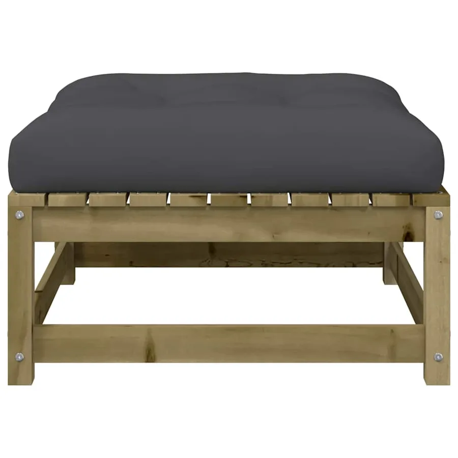 Canapé de jardin sans accoudoirs avec coussins et repose-pieds - 9