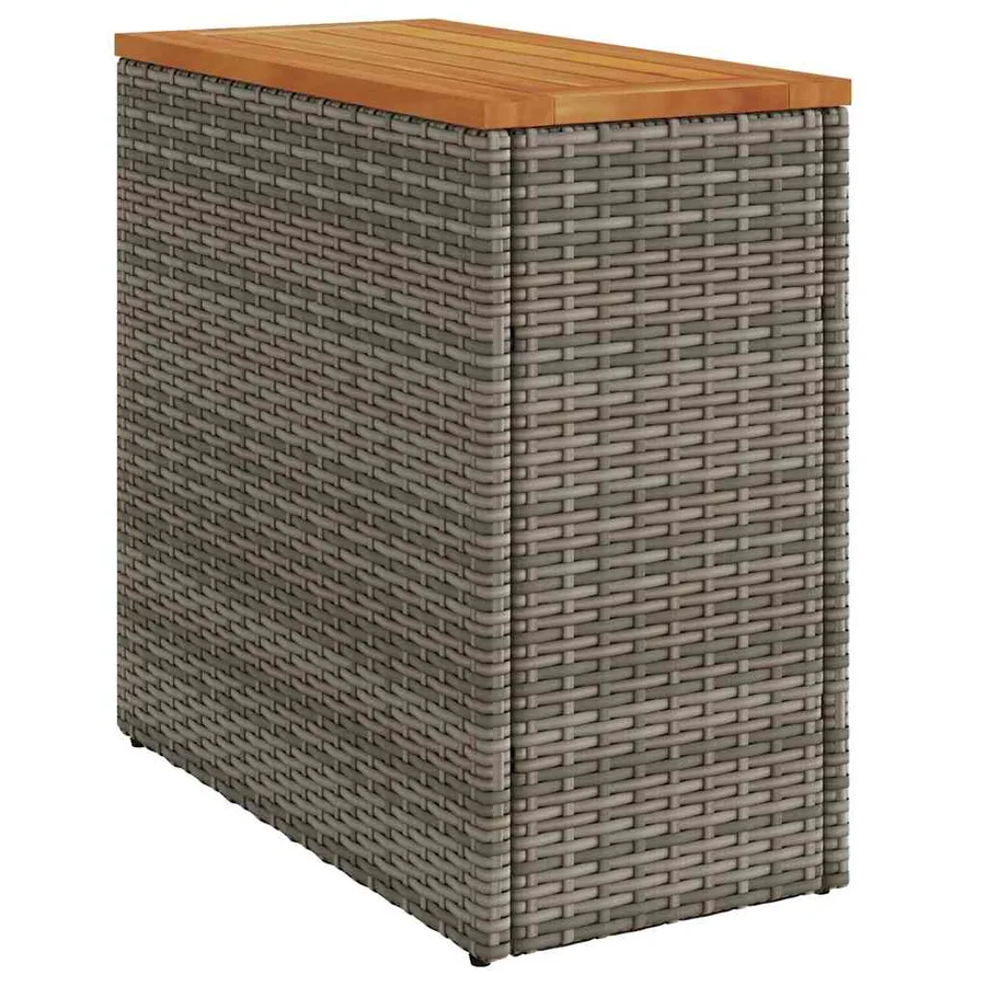 Table d'appoint de jardin dessus en bois gris 58x27,5x55 cm - 2