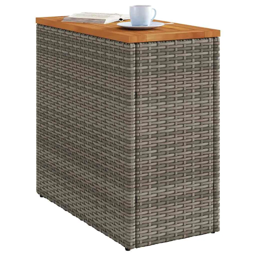 Table d'appoint de jardin dessus en bois gris 58x27,5x55 cm - 4