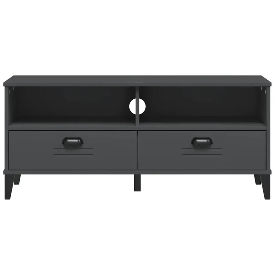 Meuble TV VIKEN gris anthracite bois de pin solide - 6