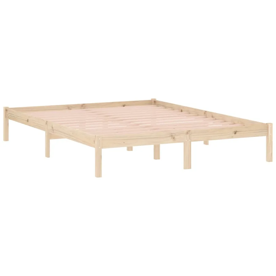 Cadre de lit sans matelas 152x203 cm bois massif de pin - 3