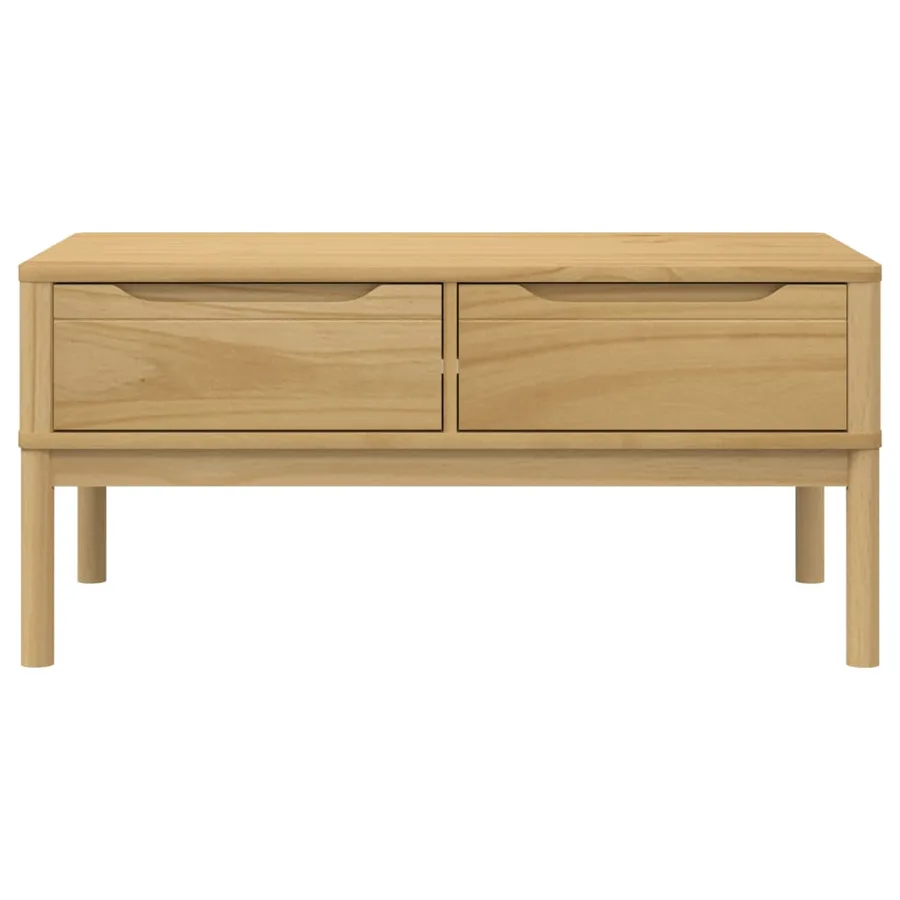 Table basse FLORO cire marron 99x55,5x45 cm bois massif de pin - 5