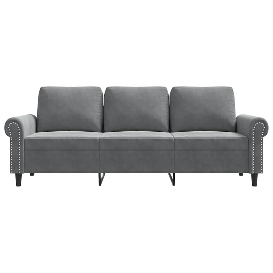 Canapé à 3 places Gris foncé 180 cm Velours - 4