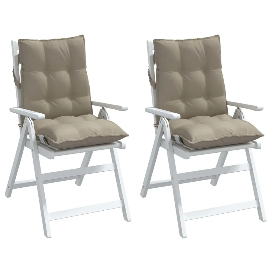 Coussins de chaise à dossier bas lot de 2 taupe tissu oxford - 4