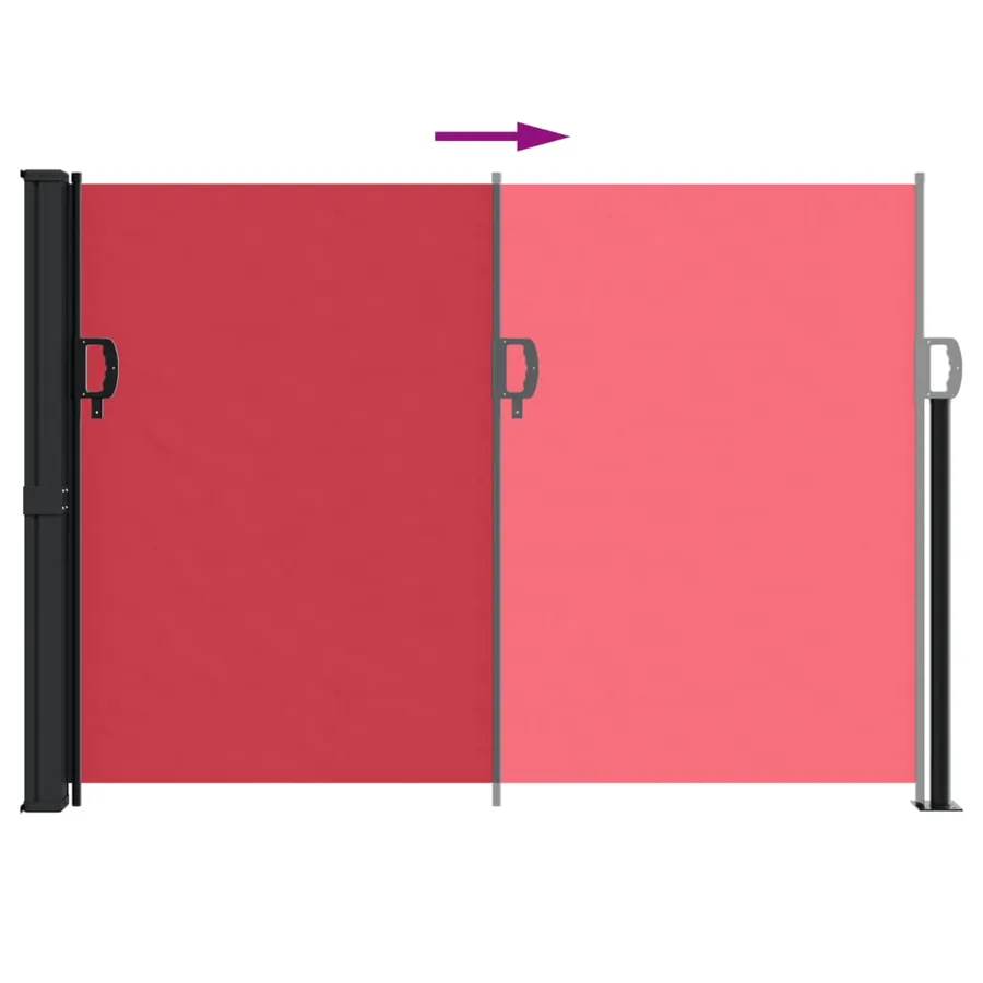 Auvent latéral rétractable rouge 140x600 cm - 5