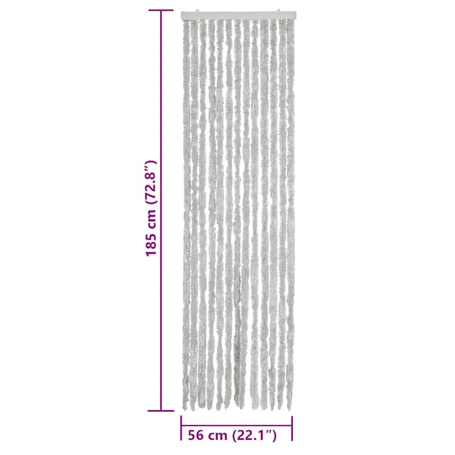 Rideau anti-mouches gris 56x185 cm chenille - 7