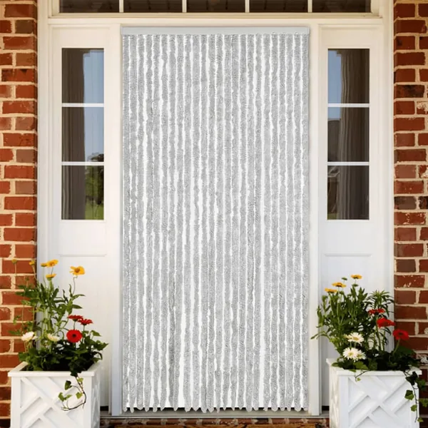 Rideau anti-mouches gris 100x230 cm chenille