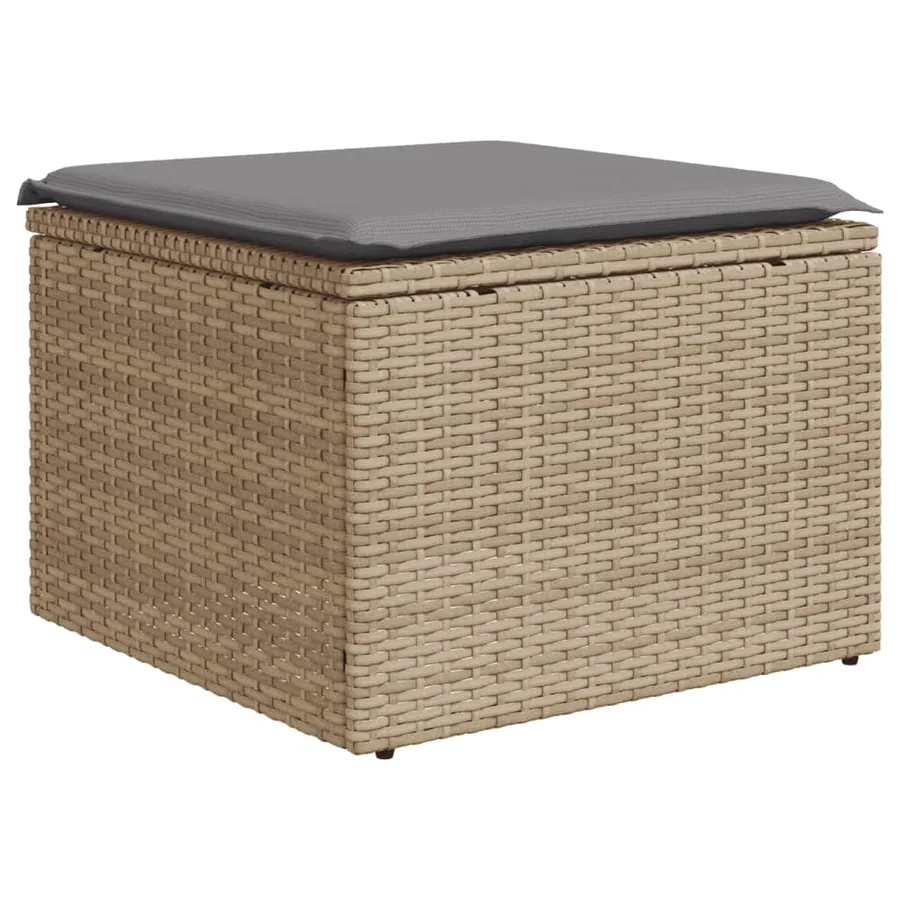 Salon de jardin avec coussins 8 pcs beige résine tressée - 6