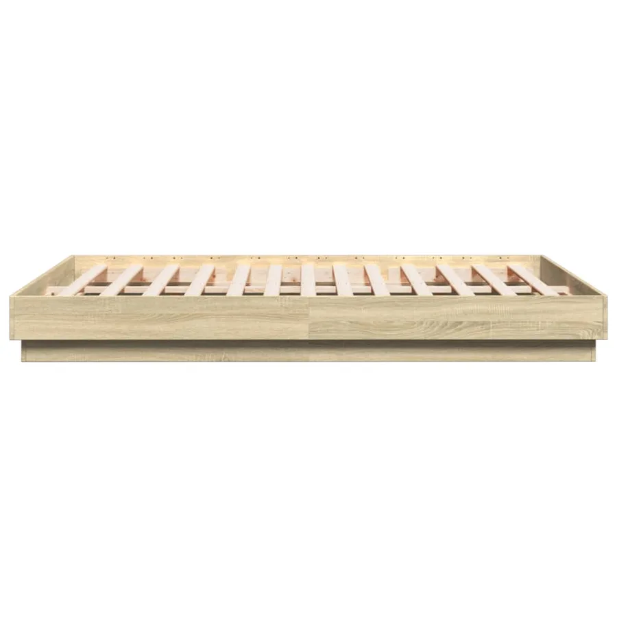 Cadre de lit avec LED sans matelas chêne sonoma 120x200 cm - 7