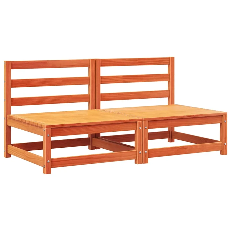 Canapés de jardin sans accoudoirs coussins 2pcs bois massif pin - 4