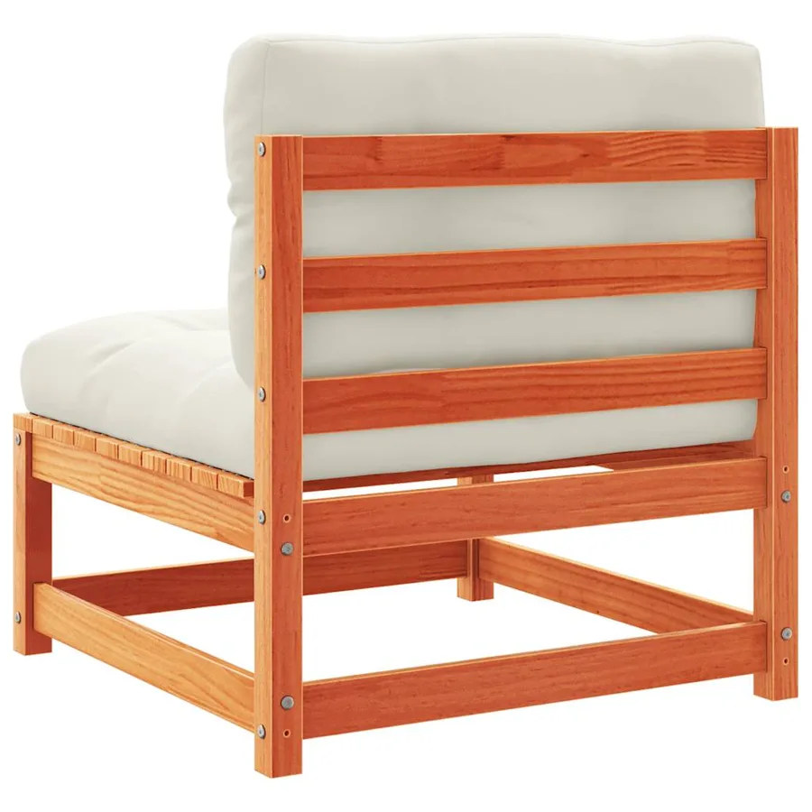Canapés de jardin sans accoudoirs coussins 2pcs bois massif pin - 8