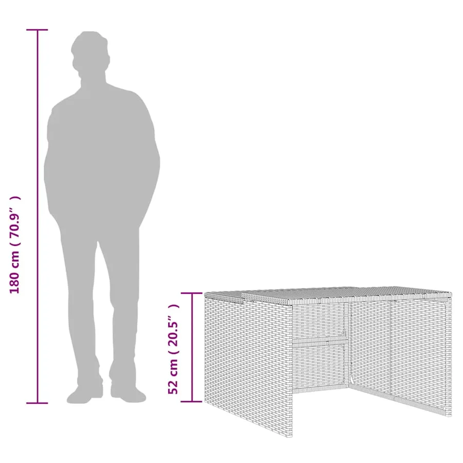 Garage pour robot tondeuse marron 86x90x52/57 cm résine tressée - 11