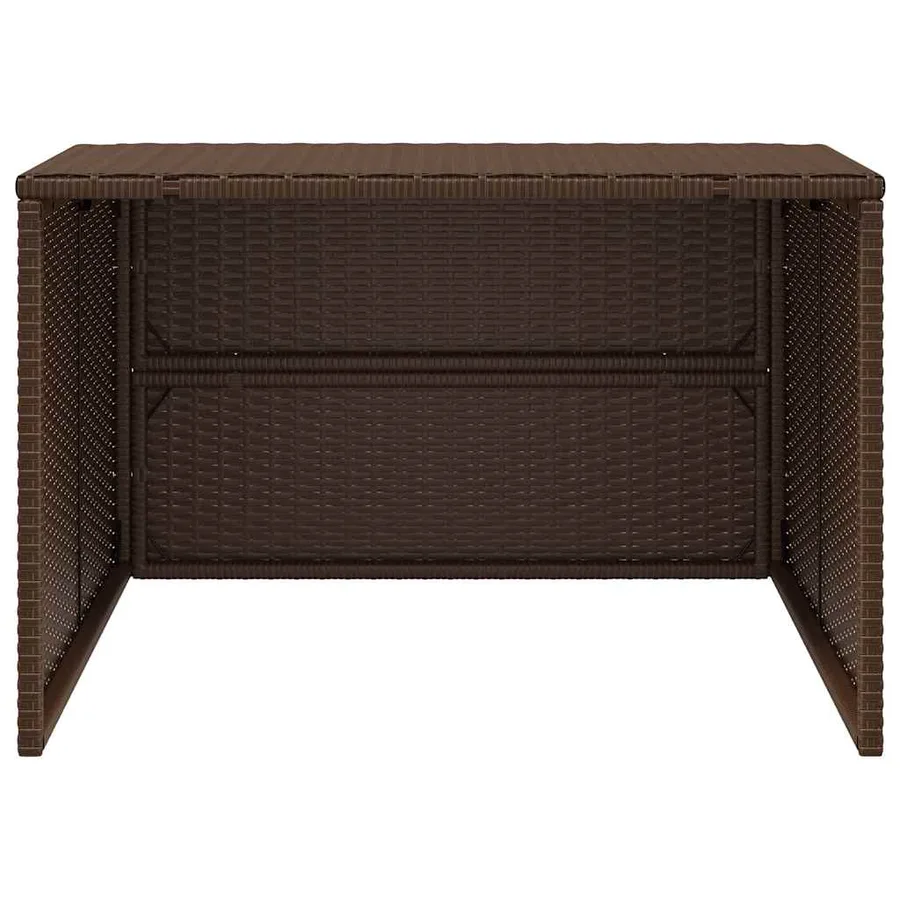 Garage pour robot tondeuse marron 86x90x52/57 cm résine tressée - 6
