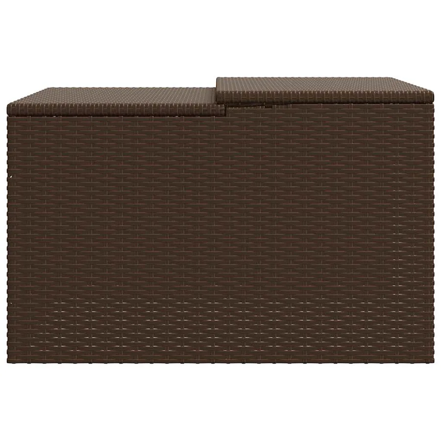 Garage pour robot tondeuse marron 86x90x52/57 cm résine tressée - 7