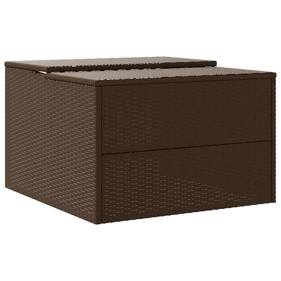 Garage pour robot tondeuse marron 86x90x52/57 cm résine tressée - 8