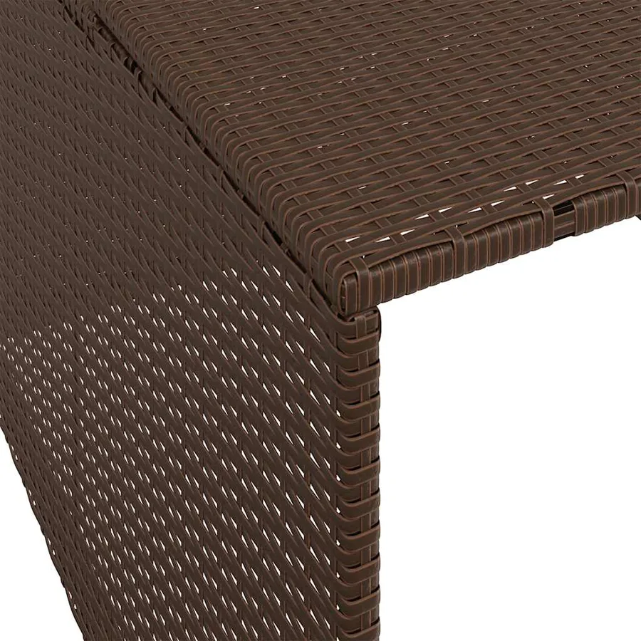 Garage pour robot tondeuse marron 86x90x52/57 cm résine tressée - 9