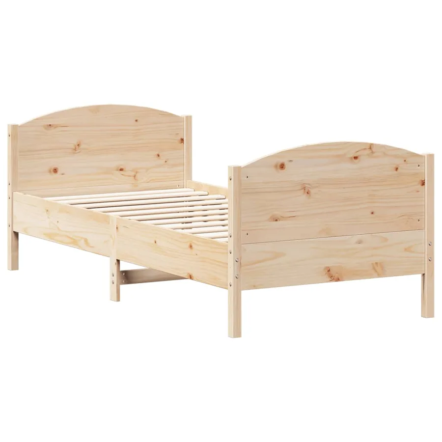 Cadre de lit sans matelas 75x190 cm bois de pin massif - 2