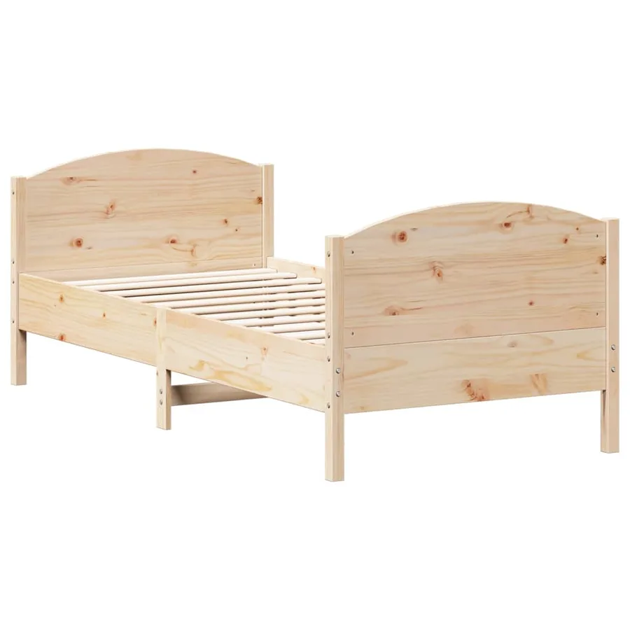 Cadre de lit sans matelas 75x190 cm bois de pin massif - 6