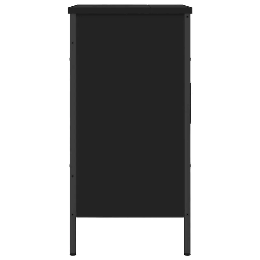 Armoire lavabo de salle de bain noir 60x30x60 cm - 7