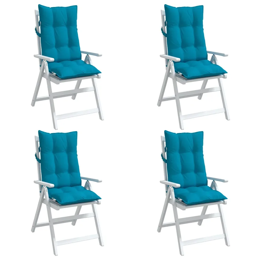 Coussins de chaise à dossier haut lot de 4 bleu clair - 4
