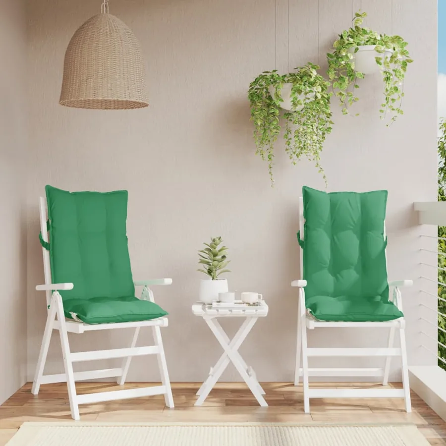 Coussins de chaise à dossier haut lot de 2 vert tissu oxford