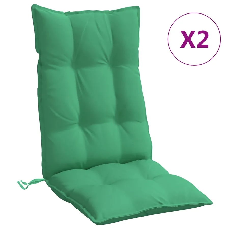 Coussins de chaise à dossier haut lot de 2 vert tissu oxford - 2