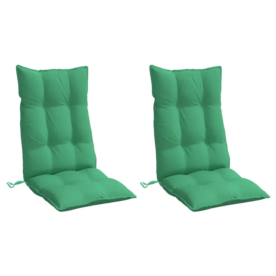Coussins de chaise à dossier haut lot de 2 vert tissu oxford - 3