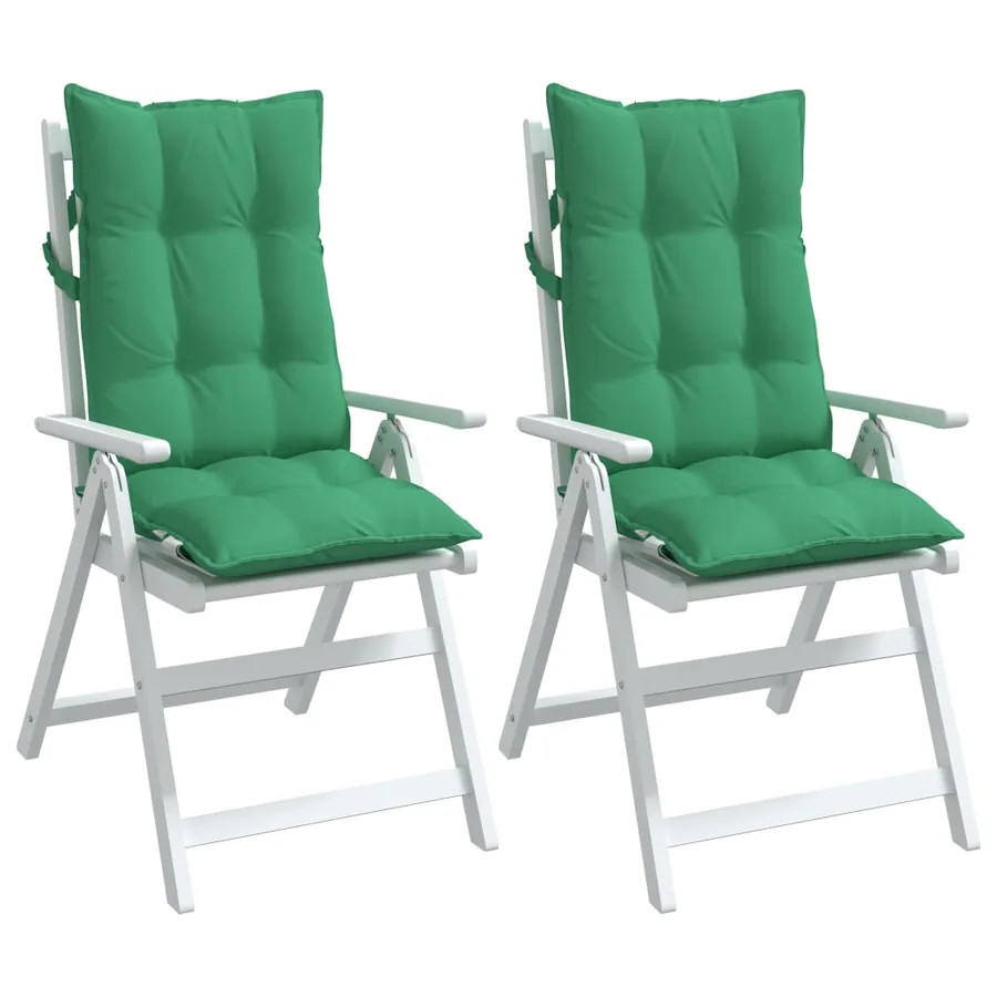 Coussins de chaise à dossier haut lot de 2 vert tissu oxford - 4