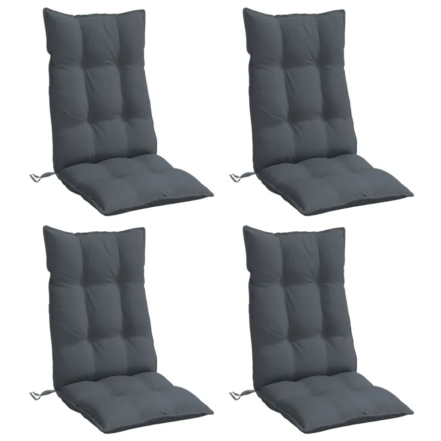 Coussins de chaise à dossier haut lot de 4 anthracite - 3