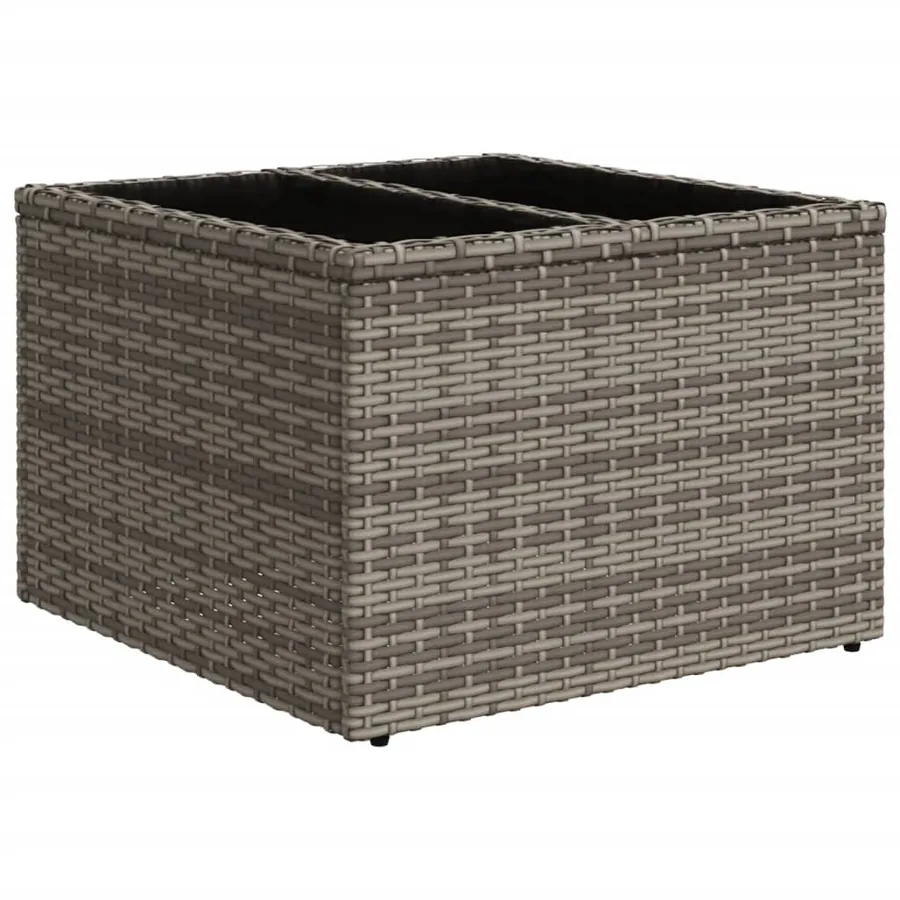 Salon de jardin 9 pcs avec coussins gris résine tressée - 7