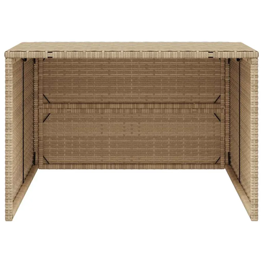 Garage pour robot tondeuse beige 86x90x52/57 cm résine tressée - 6