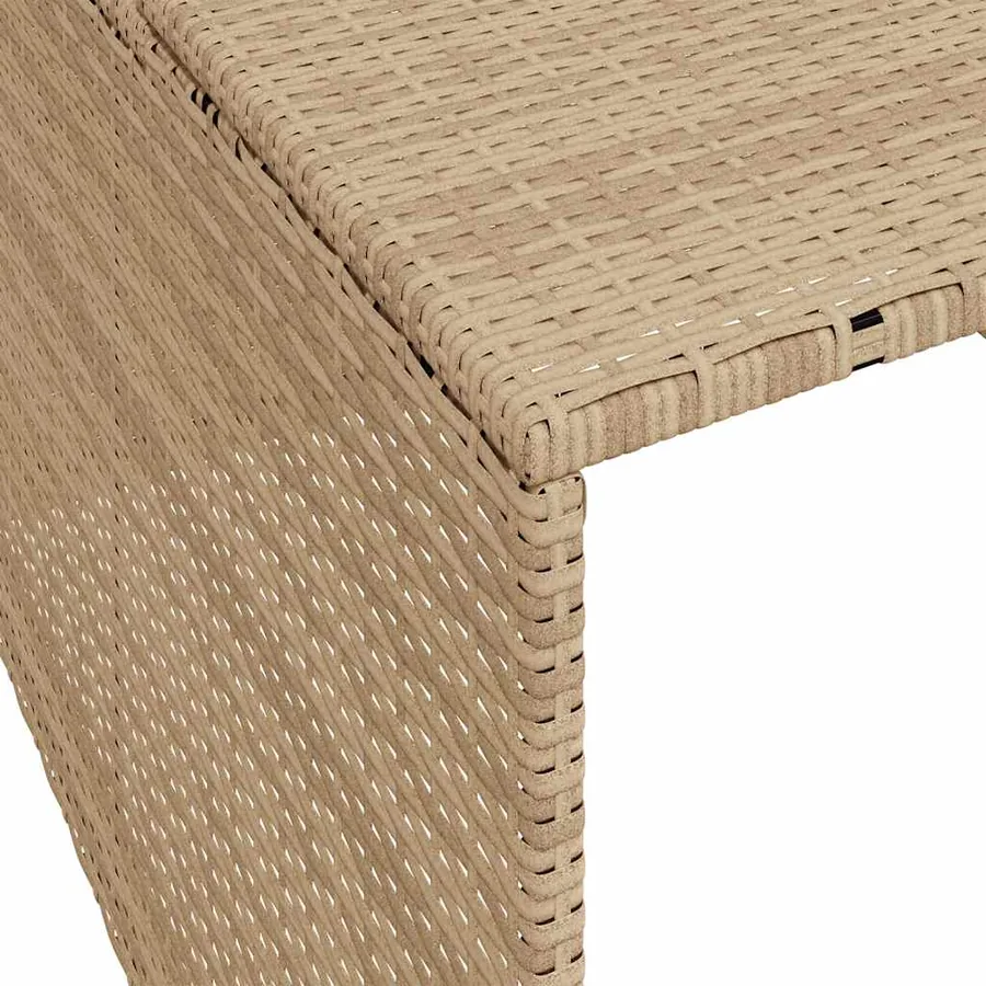 Garage pour robot tondeuse beige 86x90x52/57 cm résine tressée - 9