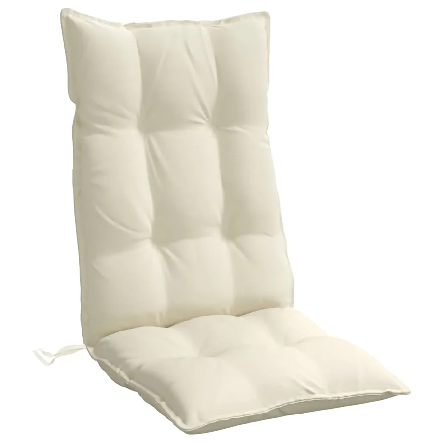 Coussins de chaise à dossier haut lot de 2 crème tissu oxford - 5