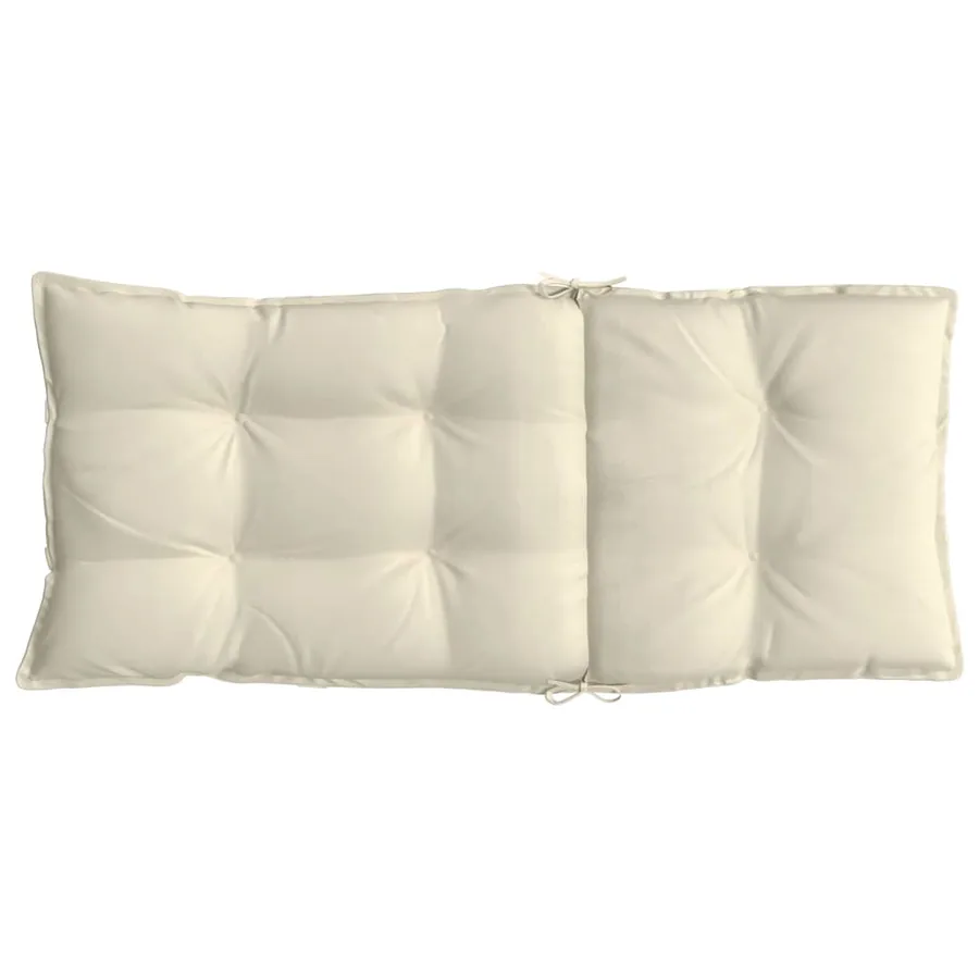 Coussins de chaise à dossier haut lot de 2 crème tissu oxford - 7
