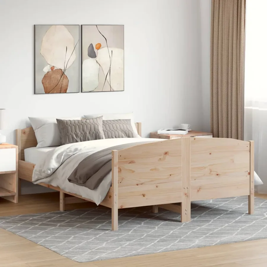 Cadre de lit avec tête de lit 160x200 cm bois de pin massif - 3