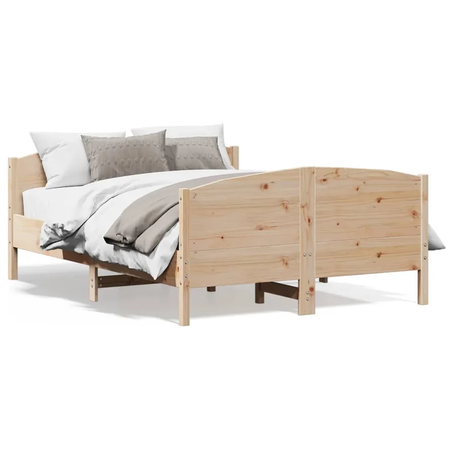 Cadre de lit sans matelas 140x200 cm bois massif de pin - 2