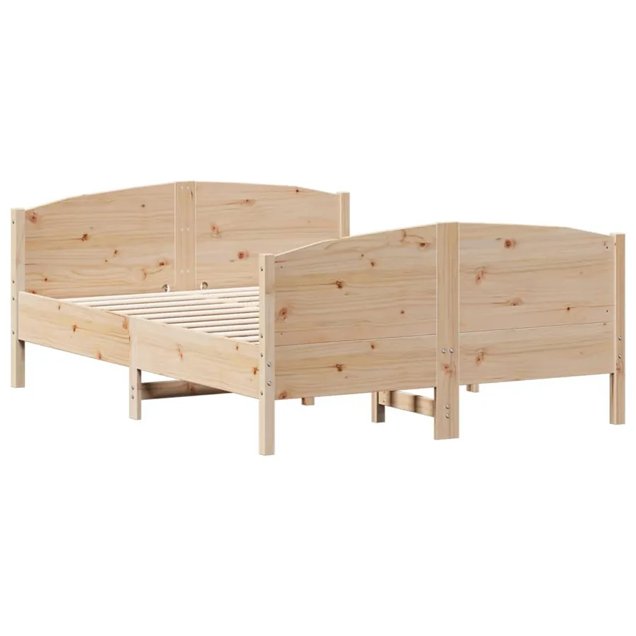 Cadre de lit sans matelas 140x200 cm bois massif de pin - 6