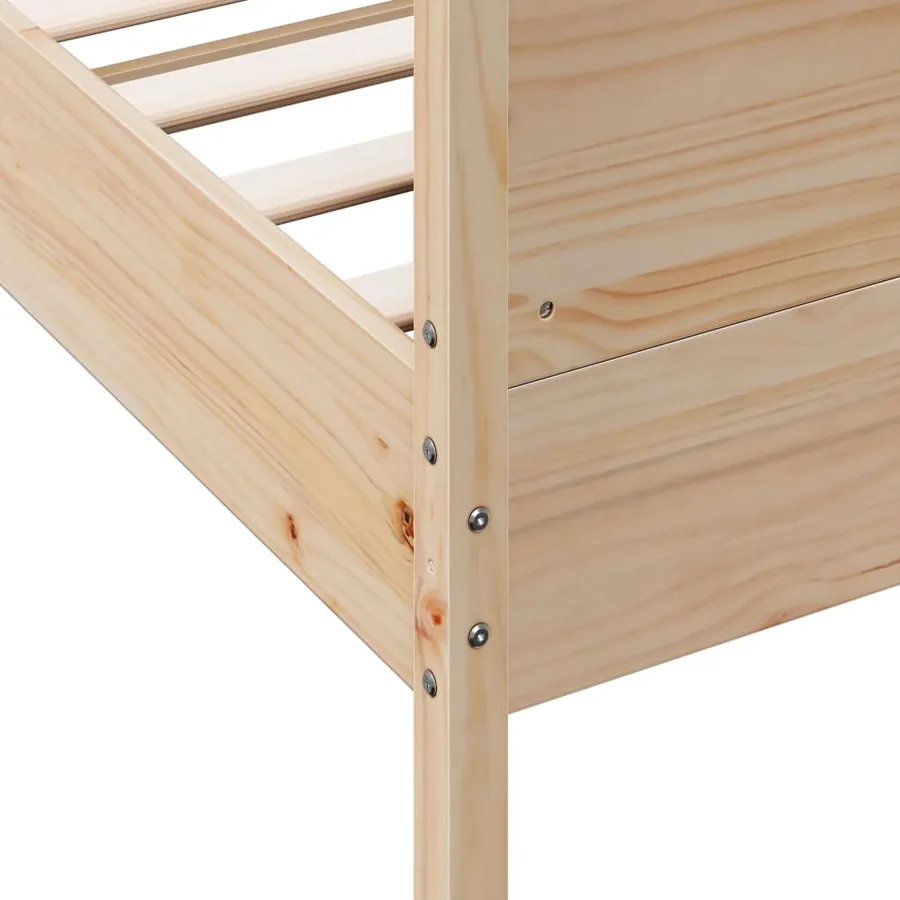Cadre de lit sans matelas 140x200 cm bois massif de pin - 7