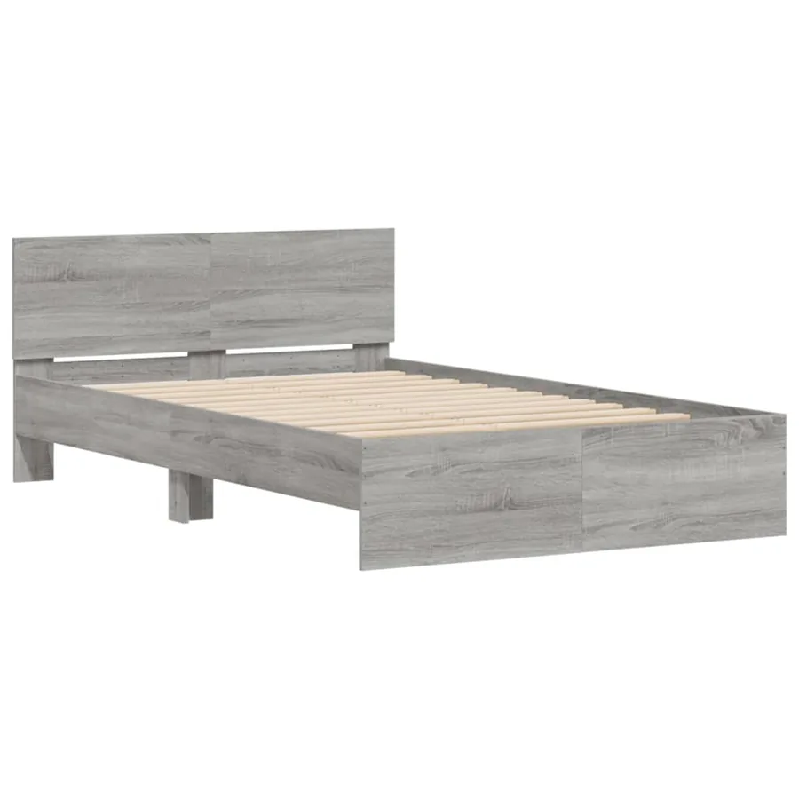 Cadre de lit sans matelas sonoma gris 135x190 cm - 4
