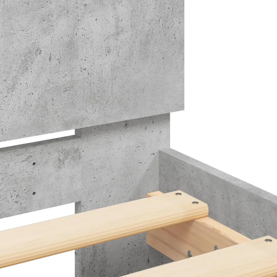 Cadre de lit sans matelas gris béton 200x200 cm - 8