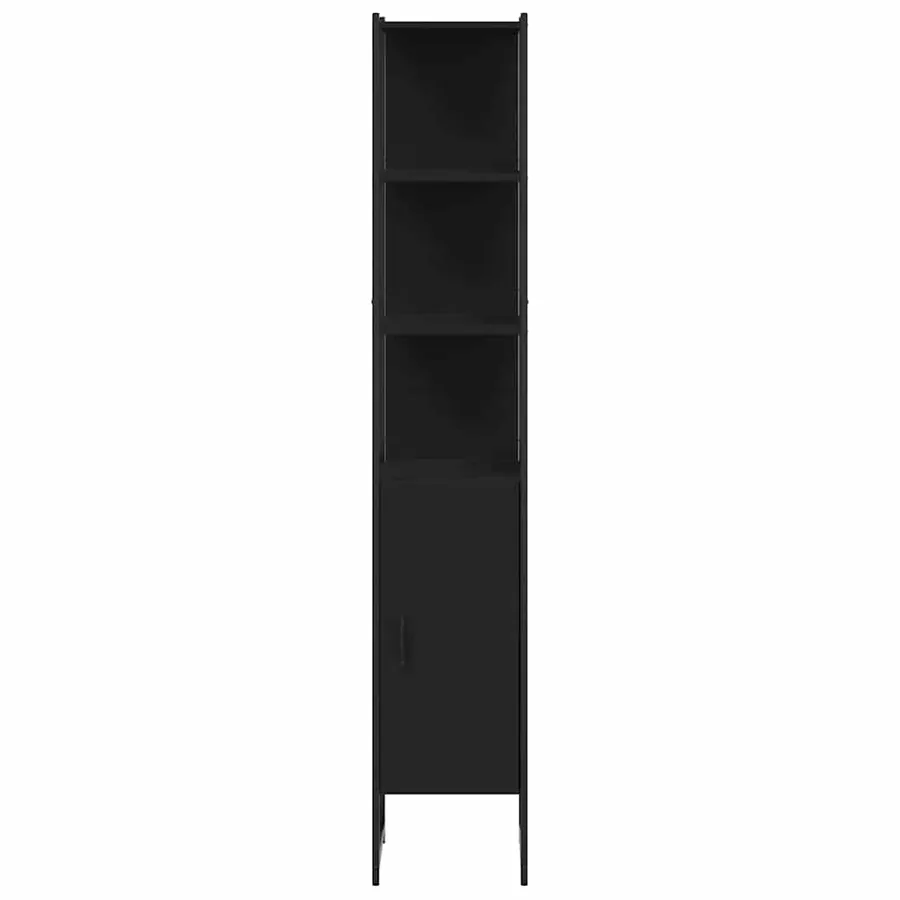 Armoire de salle de bain noir 33x33x185,5 cm bois d'ingénierie - 6