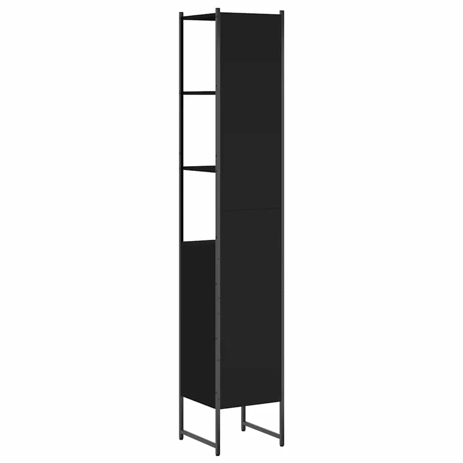 Armoire de salle de bain noir 33x33x185,5 cm bois d'ingénierie - 8