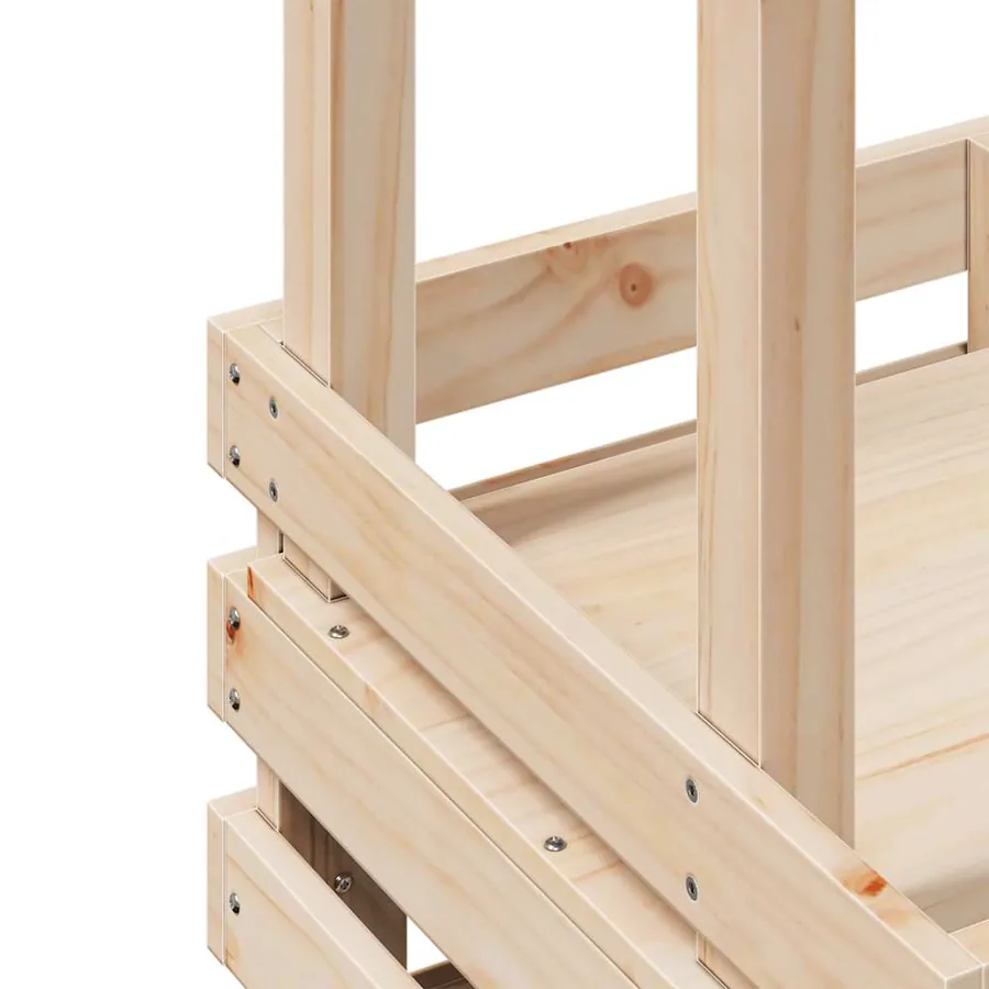 Table de bar d'extérieur et toit 112,5x57x195,5 cm bois massif - 7