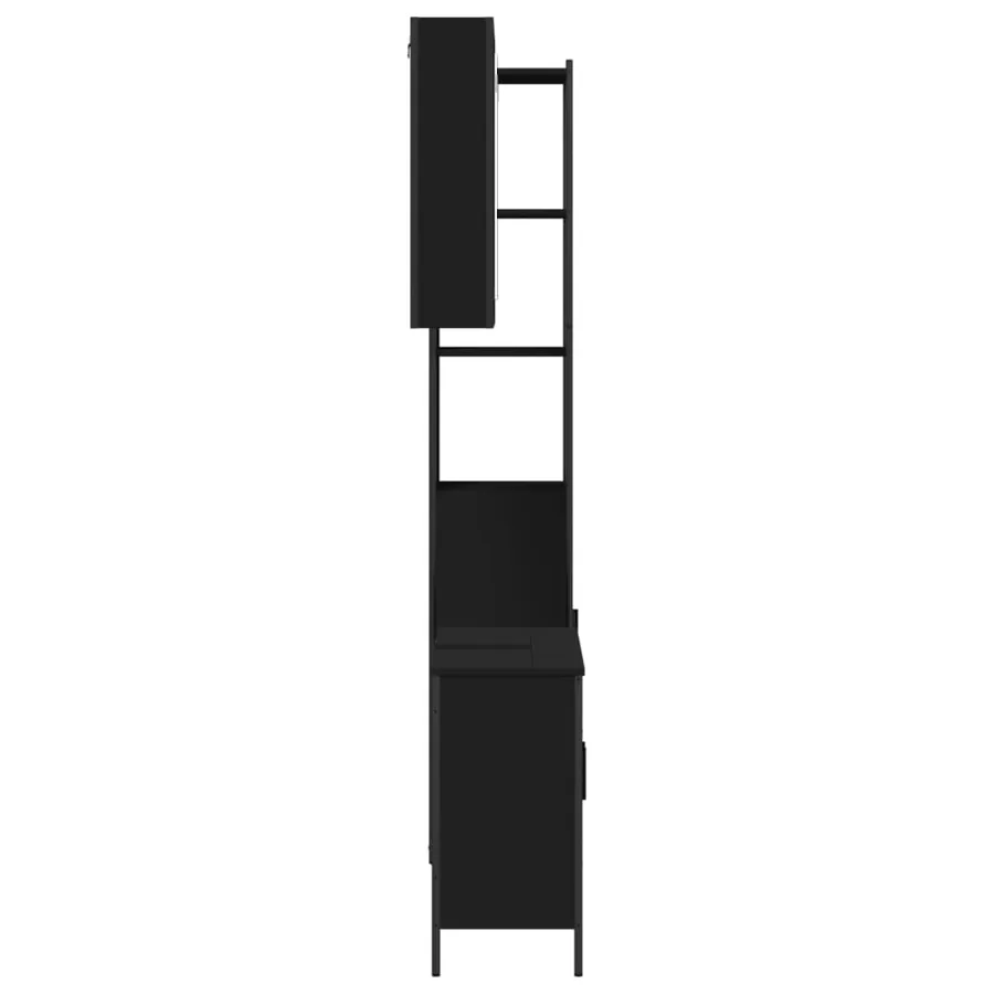 Ensemble d'armoires salle de bain 3 pcs noir bois d'ingénierie - 7