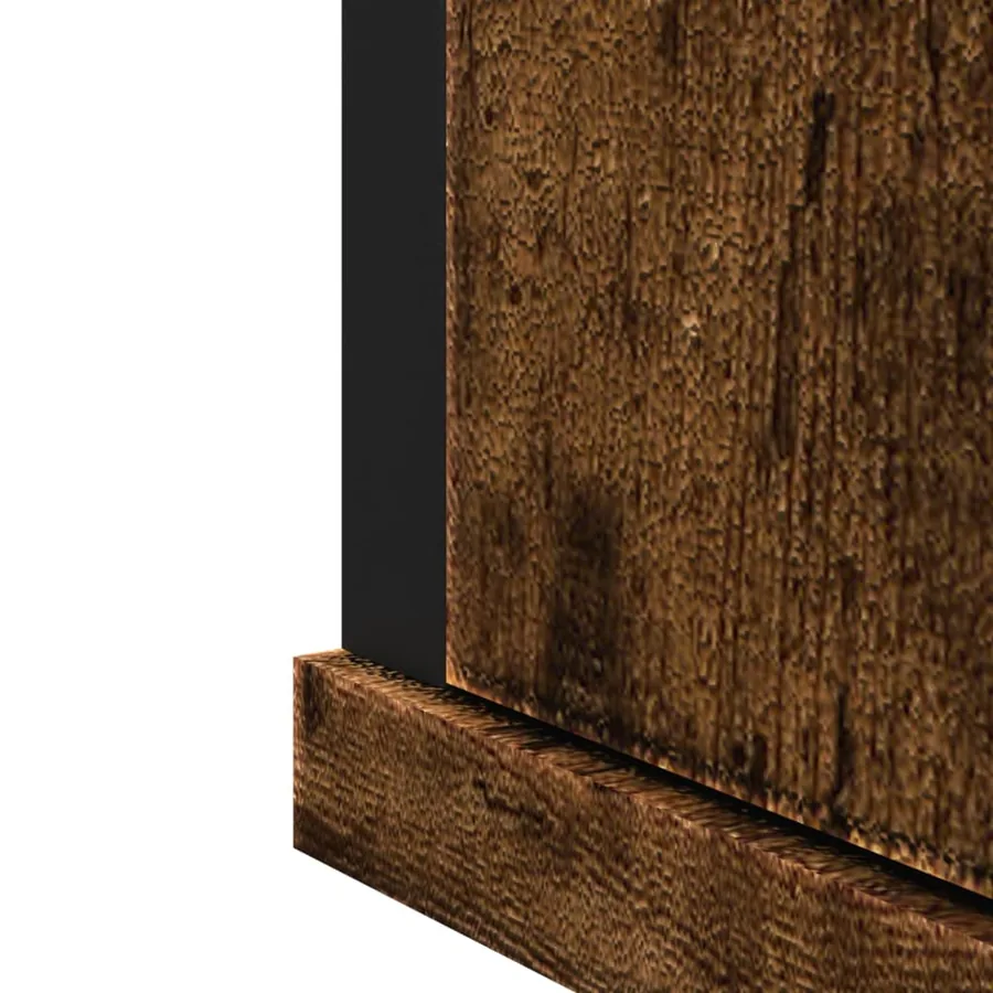 Armoire à miroir de salle de bain chêne fumé bois d’ingénierie - 10