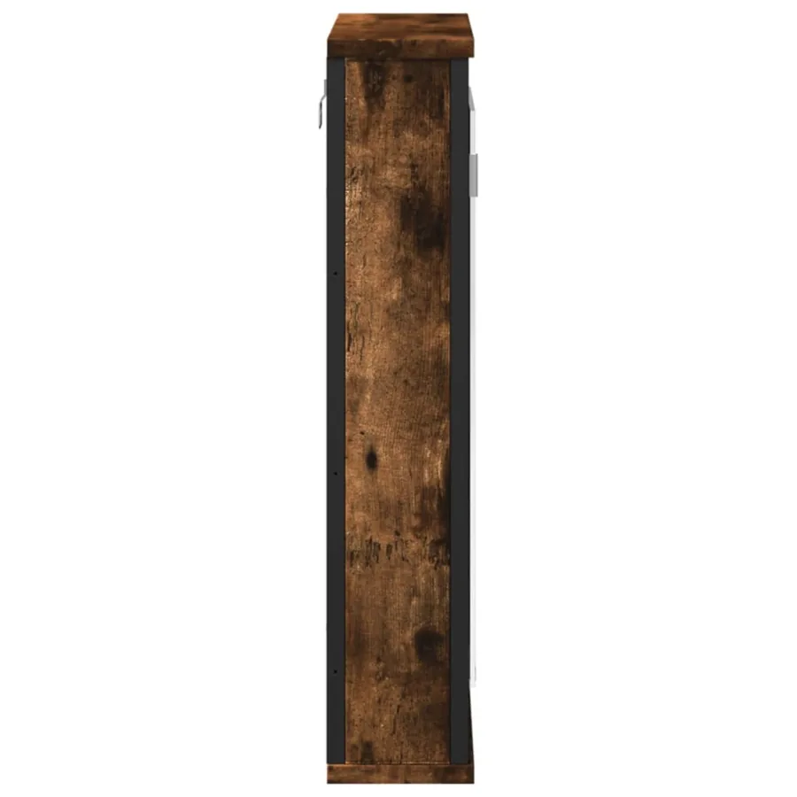Armoire à miroir de salle de bain chêne fumé bois d’ingénierie - 6