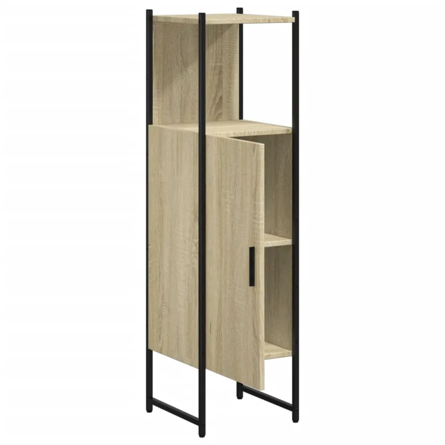Armoire de salle de bain chêne sonoma 33x33x120,5 cm - 6