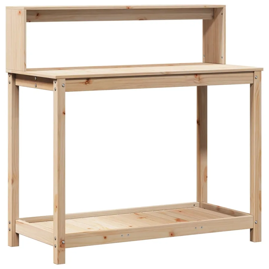 Table de rempotage et étagères 108x50x109,5 cm bois massif pin - 2